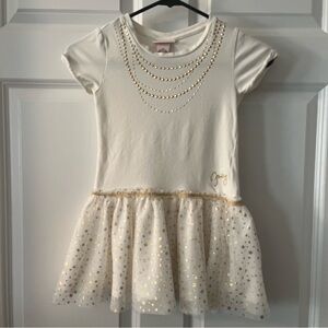 Juicy Couture Girls Tulle Dress, Gold stars and necklace decor, Size 6x